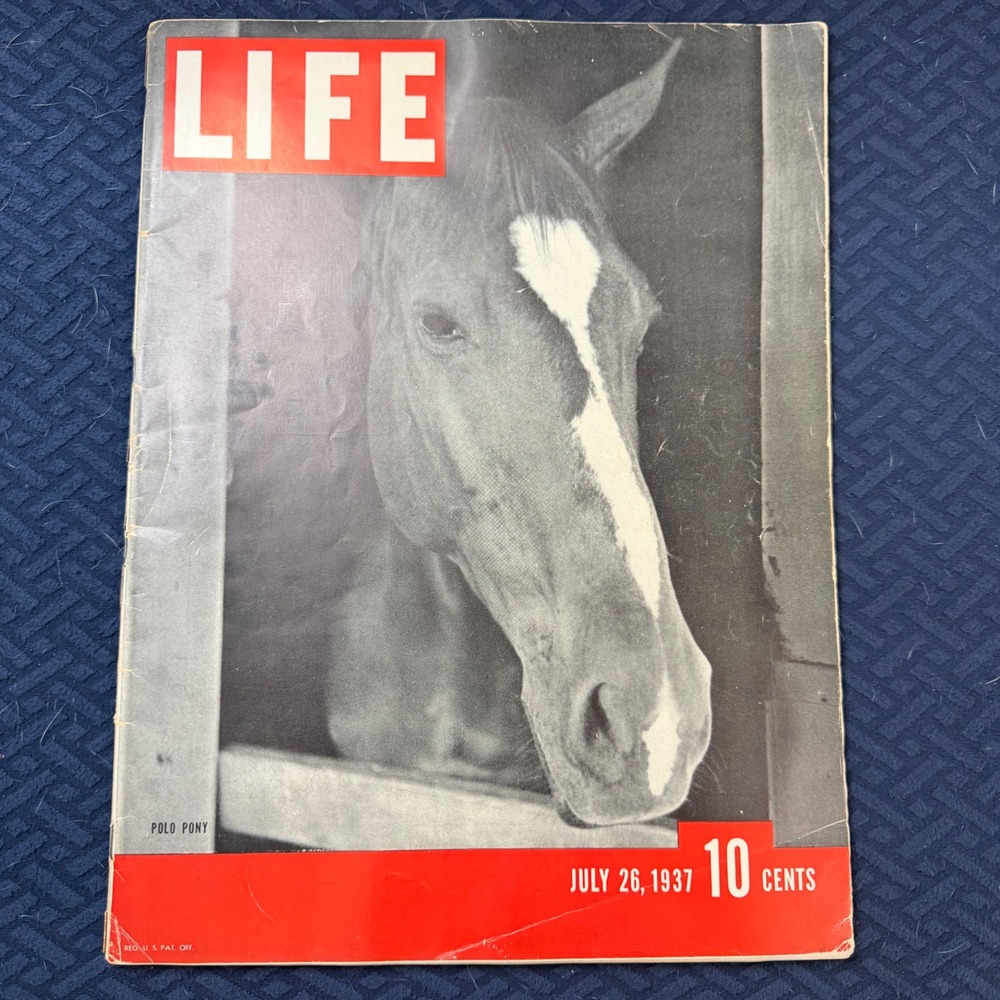 Vintage LIFE Magazine July 26 1937 Polo Pony Horse Cover Gary Cooper